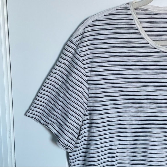 All Saints Gray White Striped Crewneck Short Sleeve T-Shirt - 29953 - Picture 4 of 14